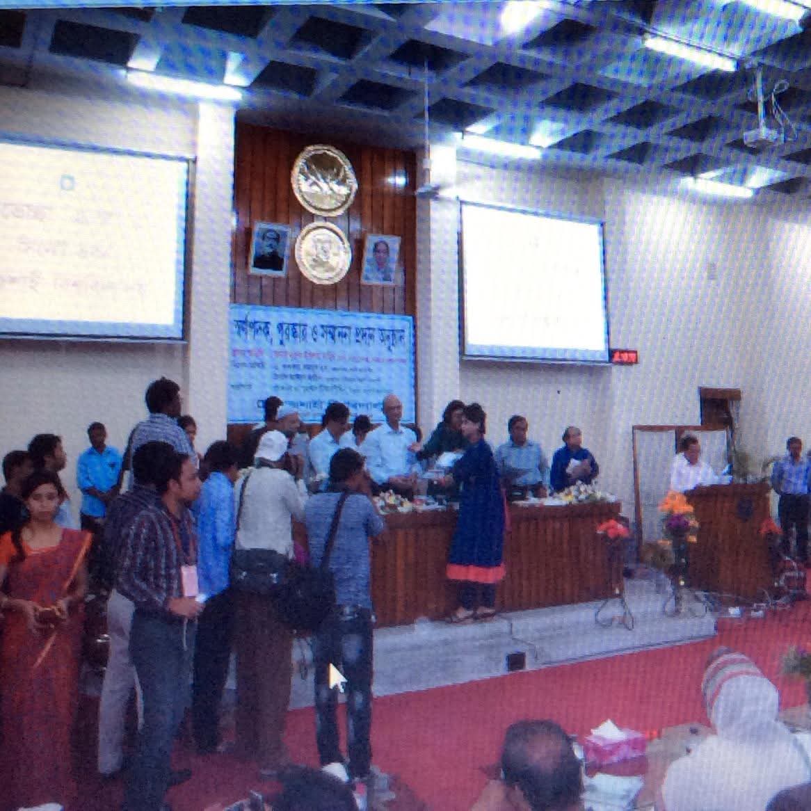 Picture of Gold Medal receiving ceremony due to securing 1st place in MBBS Final Professional Examination in Rajshahi University.